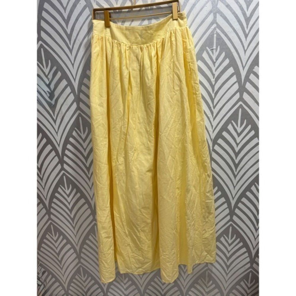 Princess Polly Valeria Light Yellow Maxi Skirt Pleated Waist Casual Beach  2 - Picture 3 of 8